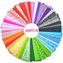 Load image into Gallery viewer, 49Pcs 9.8&quot;x9.8&quot; Quilting Cotton Fabric Squares Quilting Supplies Multi-Color Design Printed Floral Fabric for DIY(Red/Yellow/Green/Blue/Pink/Purple/Grey/Black)