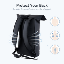 Load image into Gallery viewer, Get a $28.99 iPhone 15 Pro Max Case for Just $1 with Rolltop Backpack Purchase - Lightweight PU Water-Resistant Laptop Backpack, Large Capacity Adjustable 23L for Travel Sports University Camping, Black