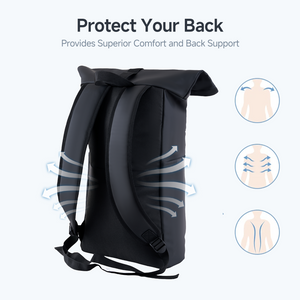 Get a $28.99 iPhone 15 Pro Max Case for Just $1 with Rolltop Backpack Purchase - Lightweight PU Water-Resistant Laptop Backpack, Large Capacity Adjustable 23L for Travel Sports University Camping, Black
