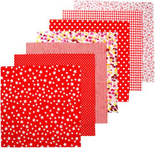 Load image into Gallery viewer, 49Pcs 9.8&quot;x9.8&quot; Quilting Cotton Fabric Squares Quilting Supplies Multi-Color Design Printed Floral Fabric for DIY(Red/Yellow/Green/Blue/Pink/Purple/Grey/Black)