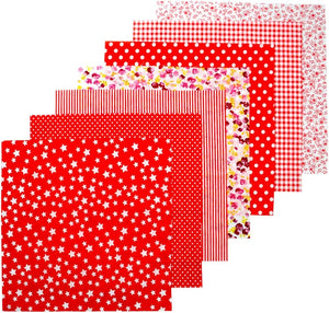 49Pcs 9.8"x9.8" Quilting Cotton Fabric Squares Quilting Supplies Multi-Color Design Printed Floral Fabric for DIY(Red/Yellow/Green/Blue/Pink/Purple/Grey/Black)