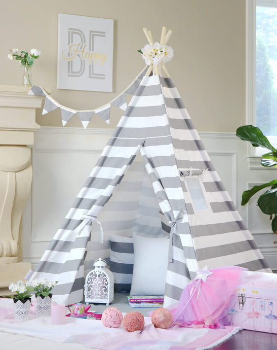 Grey Stripe Teepee Package